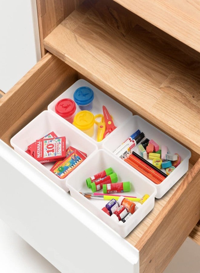 Cutting EDGE Interlocking Drawer Organizer Set of 10, Divider/Separator Plastic Trays for Flatware, Cutlery & Desk Storage for Household, Kitchen & Office (White) - Image 5